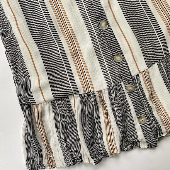 Altar’d State Maxwell Dress Button Front Striped Ruffle Hem Size M - Picture 5 of 13